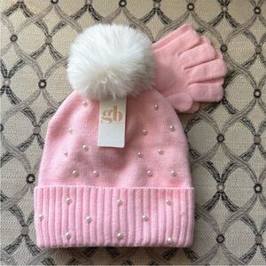 Girls Pink With Pearls Hat